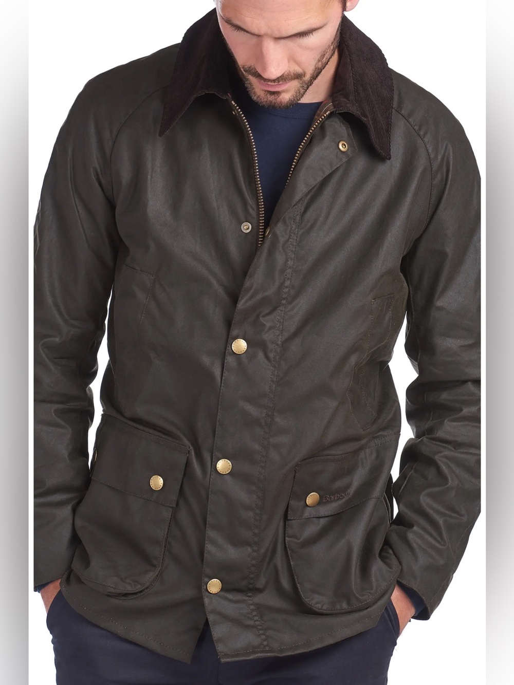 NWT Men’s Barbour Ashby Wax Jacket Olive